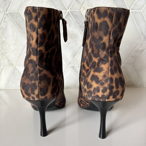 Nine West 7.5M Leopard Animal Print Heeled Boot Pointed Toe Therin Stiletto Heel - Picture 7 of 11